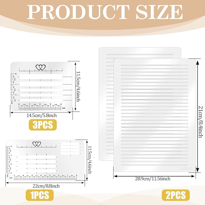 6pcs Straight Line Stencil, Stencils - Image 2