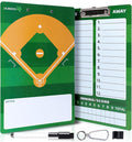 Baseball Dry Erase Coaches Clipboard, Baseball Dry Erase Coaching Board Double-Sided Baseball White Board for Coaches Writable and Erasable Baseball Clipboard Dry Erase Baseball Lineup Board