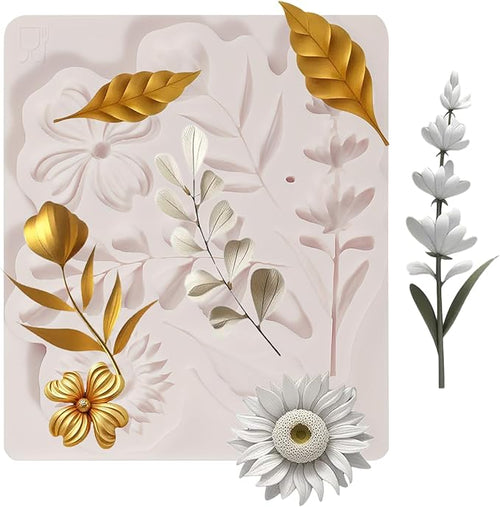 1 Pcs Flower Fondant Mold for Cake Decoration, Leaf Chocolate Silicone Mold by IKOJING
