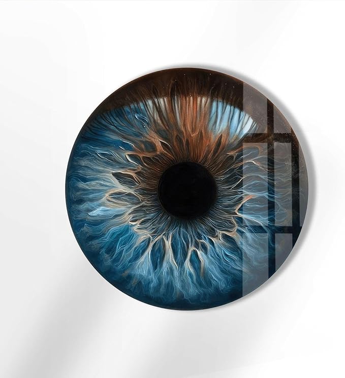 My Photostation.com 20'' Diameter Eye Round Blue Glass Wall Art Tempered Glass - Image 2