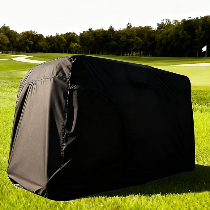 Golf Cart Cover 2/4/6 Passenger, All-Weather Protection Golf Cart Rain Covers, UV Resistant with Windproof Buckle Golf Cart Accessories (Fits for Club Car, for EZGO, for Yamaha)