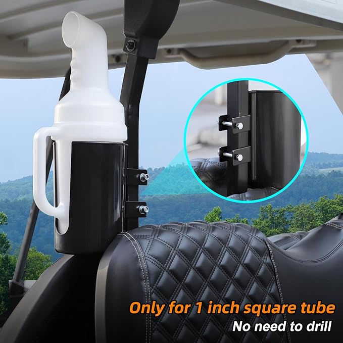 Roykaw Golf Cart Sand Bottle Sand Pot with Holder Universal Divot Filler Sand Bottle Compatible with EZGO, Club Car and Yamaha Models, Large Volume & No Drilling Required, Included Mounting Components