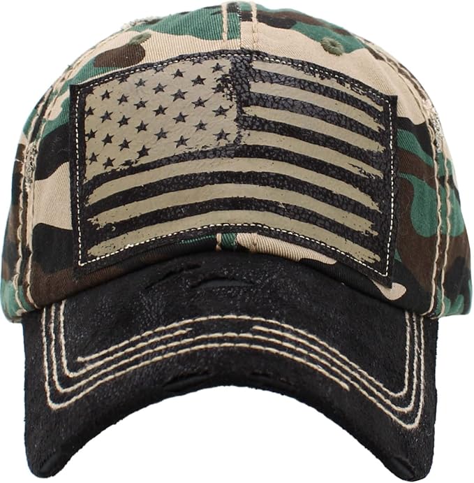 KBETHOS Flag USA America Military Thin Blue Line Thin Red Line Vintage Distressed Baseball Cap Dad Hat Unisex Adjustable…