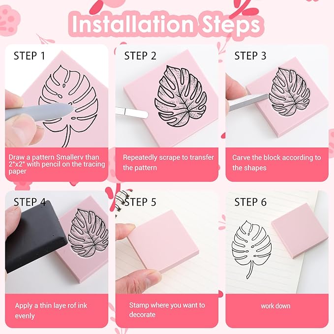 30 Pcs 2" X 2" Rubber Carving Blocks Linoleum Blocks - Image 4