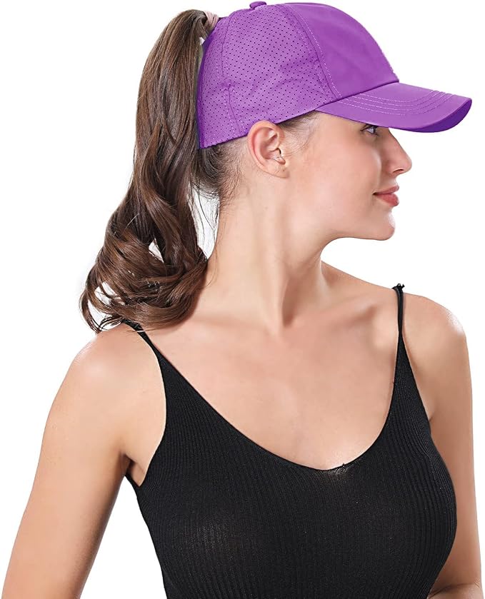 ZTL Women's High Ponytail Baseball Cap Performance Running Hat Quick Dry Mesh Sports Cap Unstructured Dad Trucker Hats