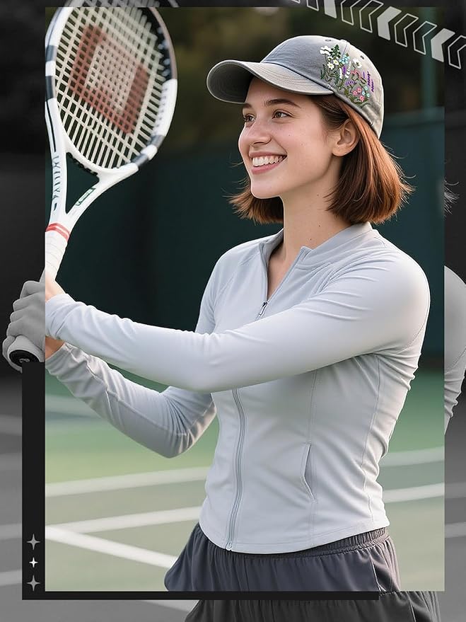 Biggun Trendy Embroidered Baseball Cap for Girls Women Men - Adjustable Soft Breathable Hats for Casual Wear