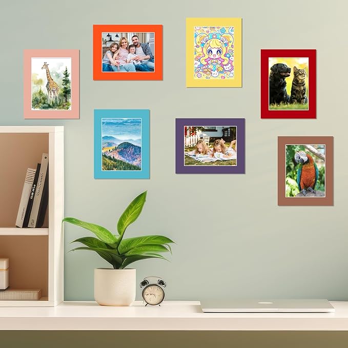 Prudiut 15 Pack 8x10 Picture Mats, Mixed Colors Frame Mattes - Image 6