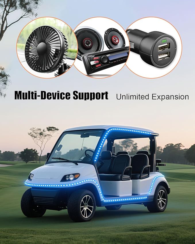 Electric Golf Carts Power Harness Fit for Evolution D5 Electric Golf Carts 12-Volt Lighting Kits
