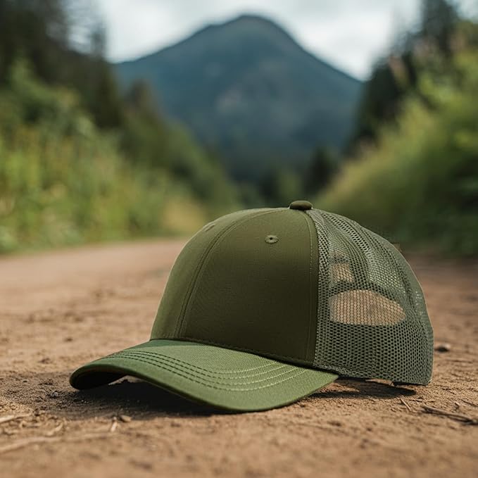 Falari Trucker Hat Baseball Cap Structured Plain Design 6 Panel, Adjustable Size