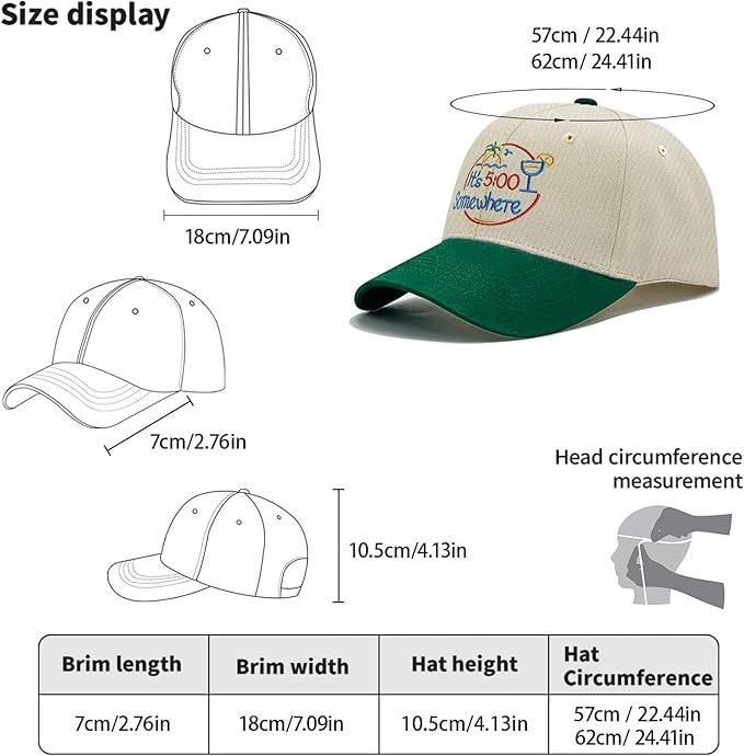 Jimmy Music Buffett Accessories Hats Its 5 Oclock Some Where Baseball Cap Mom Hat Pigment Black Womens Bucket