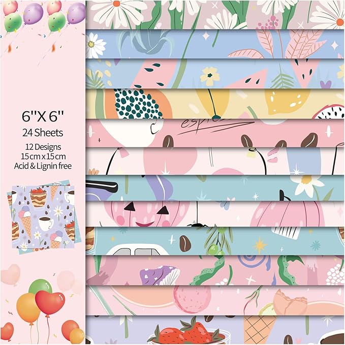 24 Sheets 12 Designs Scrapbook Paper Pad, Christmas Scrapbooking DIY Decorative by Bestartsuppliesforyou