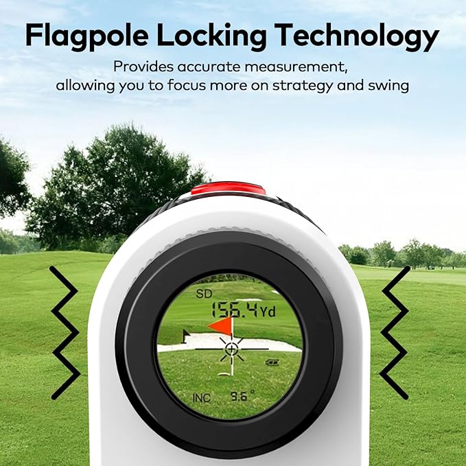 Magnetic Golf Rangefinder with Slope, 1200/1500Yd Range Finder Golf, Switch for Tournament, 7X Magnification Flag Lock, Rechargeable Distance Measurment Device Accessory for Men