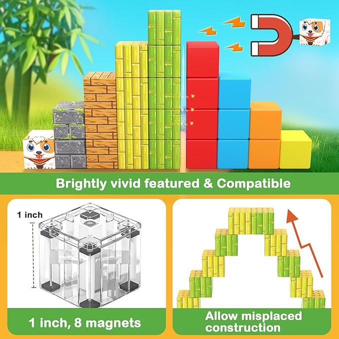 Large Magnetic Blocks 1" Building Cubes Toys - Image 3