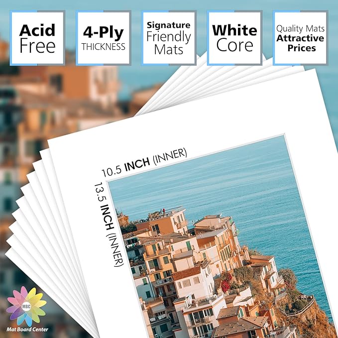 Mat Board Center, 16x20 for 11x14 White Picture Mat Sets - Image 2