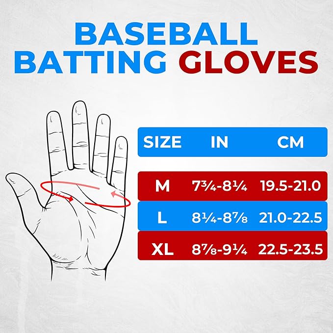HANDLANDY Baseball Batting Gloves for Men & Women, Breathable Softball Batting Gloves with Long Cuff for Adult