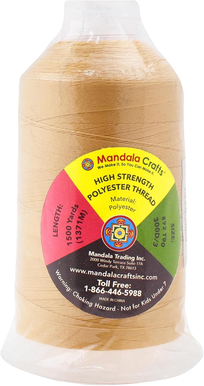 Mandala Crafts Blonde Heavy Duty Thread -1500 Yds Tex 90 Thread - Image 3