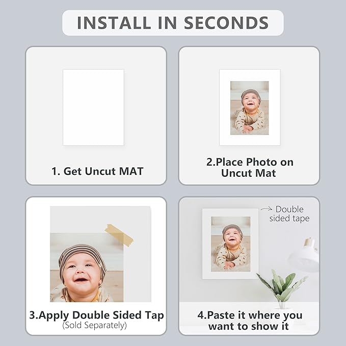 Somime 10 Pack Backing Boards, 12x12 Uncut White Mats Matboards, Acid-Free - Image 7