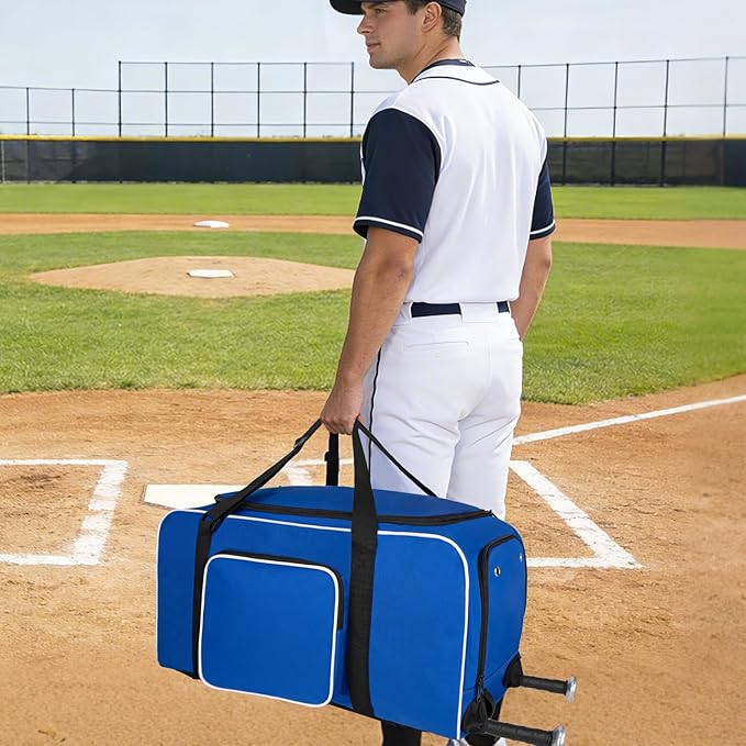 LARIPOP Baseball Bag Softball Duffel Bag for Youth Adult, 70L Sports Gear Bag with Bat Sleeves & Shoe Compartment