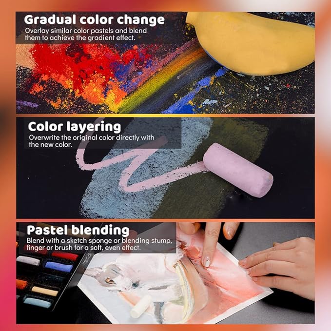 Paul Rubens Professional Soft Pastels, 40 Portrait Colors Chalk Pastels Vibrant - Image 6