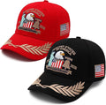 2 Pack 250 Anniversary USA Hat Embroidered Eagle & Liberty，Adjustable Patriotic American Flag Baseball Caps for Men Women