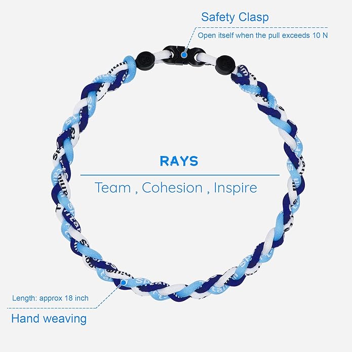 Baseball Rope Necklaces, League Team Colors Braided Necklace, Baseball Team Gifts