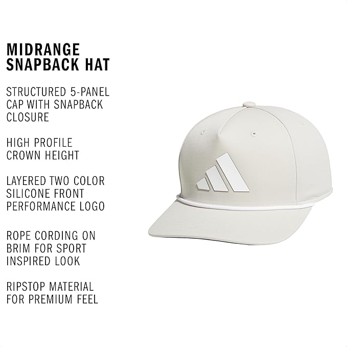 adidas Men's Midrange Hat – Athletic Snapback Cap with Logo