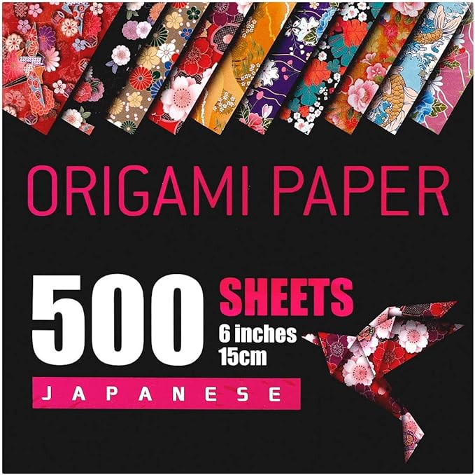 Japanese Washi Origami Paper 500 Sheets, 10 Vivid Colors, Colors Make Colorful by BB+Bachmore
