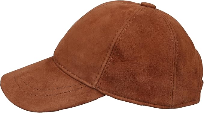 Suede Leather Baseball Cap – Unstructured 6 Panel Adjustable Strapback Hat for Men & Women
