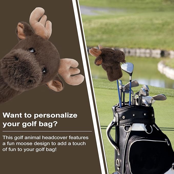 mytag Funny Golf Club Head Covers, Animal Plush Driver Headcover, Golf Headcover Fits Standard 460cc Driver Head