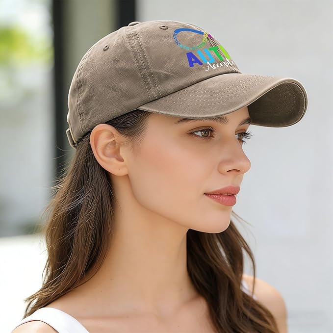 I'm a Pround Autism Uncle Baseball Cap for Mens Fashion Washed Distressed Baseball Caps
