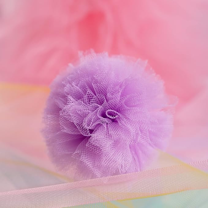MEEDEE Pastel Tulle Ribbon 6 Rolls Tulle Fabric Spool Ribbon, 6 inch by 25 - Image 6