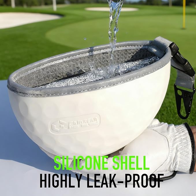 GAIARENA Golf Cleaning Bag Pouch Golf Ball Washer Club Cleaner with Scrub and Wipe Cloth Gifts Ideas for Golfers On-Course Golf Accessories