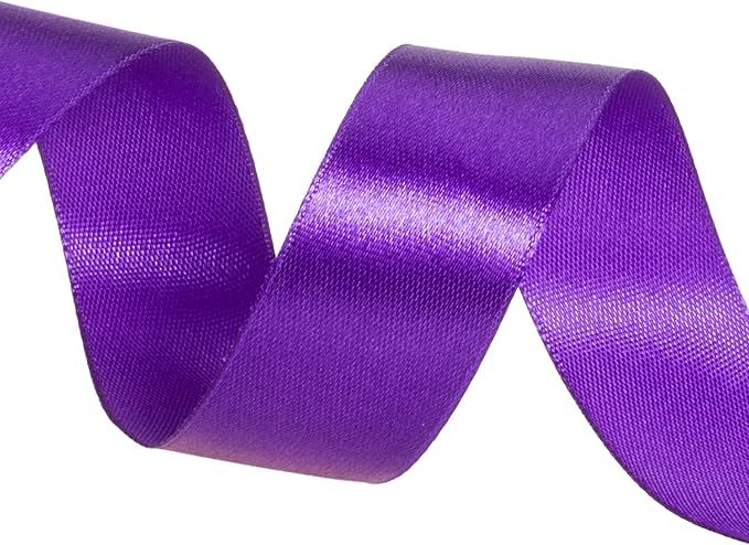 1 Inch Purple Solid Satin Ribbon, 50 Yards Craft Fabric Ribbon - Image 3