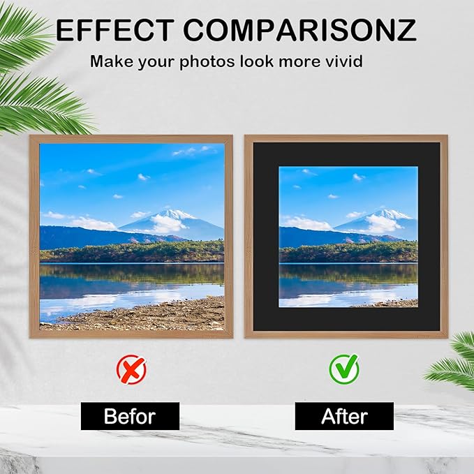 15 Pack 12x12 Black Picture Mats, Frame Mattes - Image 3