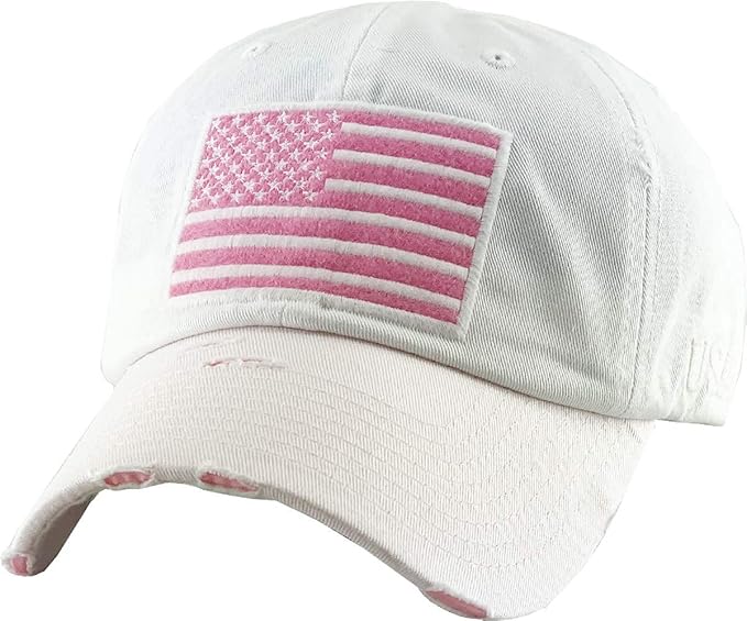 Funky Junque Distressed Vintage Baseball Cap - Embroidered Patch Women's Hat - Holiday, Lifestyle & Patriotic Designs