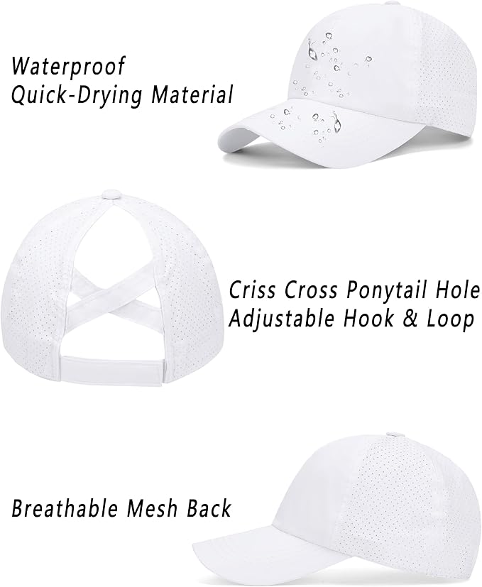 ZTL Women's High Ponytail Baseball Cap Performance Running Hat Quick Dry Mesh Sports Cap Unstructured Dad Trucker Hats