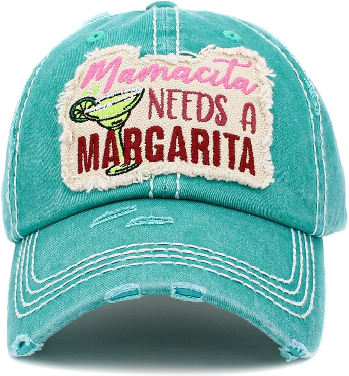 Funky Junque Distressed Vintage Baseball Cap - Embroidered Patch Women's Hat - Holiday, Lifestyle & Patriotic Designs