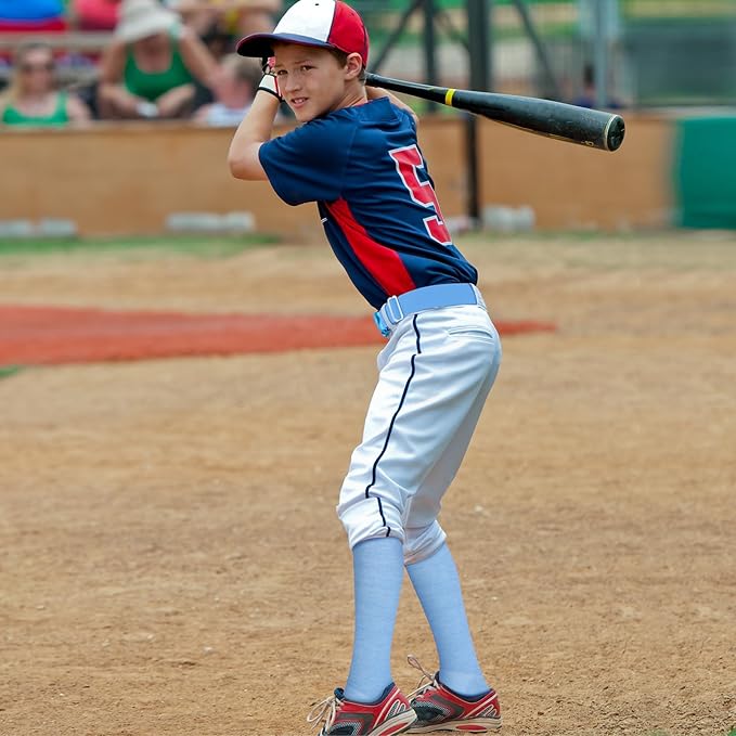 Haysandy Baseball or Softball Sock and Belt Combo Set 3 Football Baseball Socks with Softball Belt for Youth Boys Kids