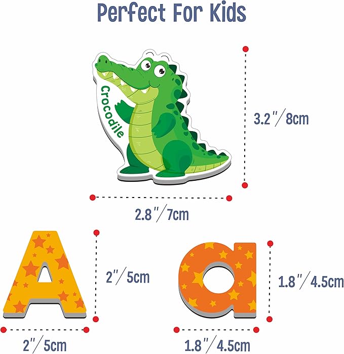 78 Magnetic Alphabet, 26 Uppercase, 26 Lowercase Letters & 26 Object Patterns - Image 3