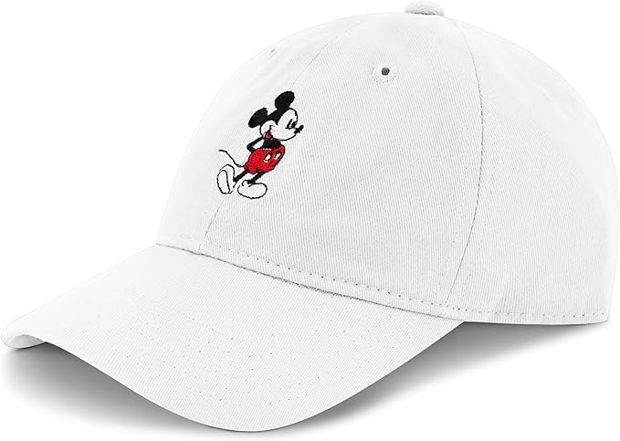 Disney Mickey Mouse Embroidered Cotton Adjustable Dad Hat with Curved Brim