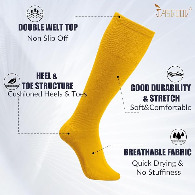 JASGOOD 2 Pack Baseball Socks and Belt Combo Set Softball Socks and Belts Elastic Waist Belt for Youth and Adult Boys