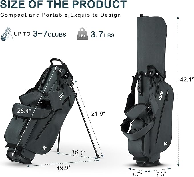KVV Junior Golf Bag, Lightweight Golf Stand Bag for Young Players for Ages 4-6,6-8,9-12, 12 and Up