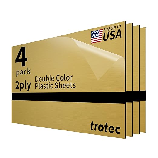 Trotec | Metallic Looking Acrylic Sheet | 12"x24"x1/16, Name Plate | USA Made by TrotecEngravingSupplies