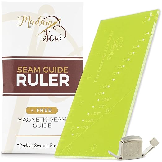 Madam Sew Seam Allowance Ruler and Magnetic Seam Guide by MadamSew