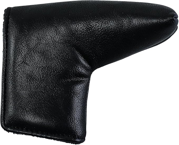 Golf Club Covers – Blackout Leather Driver Headcover, Fairway Wood, 3 Wood, Hybrid, Fits Mallet Blade Putter Head Covers Alignment Stick Cover