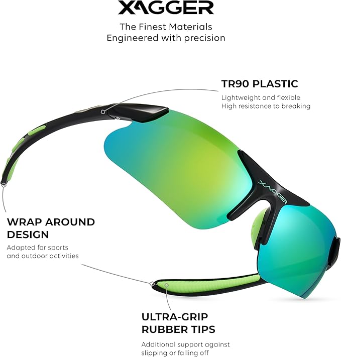 Xagger Kids Youth Polarized Sports Sunglasses for Boys Girls Baseball Softball Glasses TR90 Frame