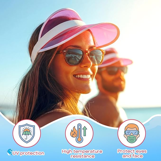 Tarpop Poker Visors Hats Bulk Casino Bingo Visor Casino Dealer Clear Plastic Sun Golf Hats for Women Men