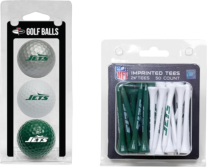 Team Golf NFL Kansas City Chiefs 3 Golf Balls and 50 Golf Tees Logo Imprinted Golf Balls (3 Count) & 2-3/4" Regulation Golf Tees (50 Count), Multi Colored