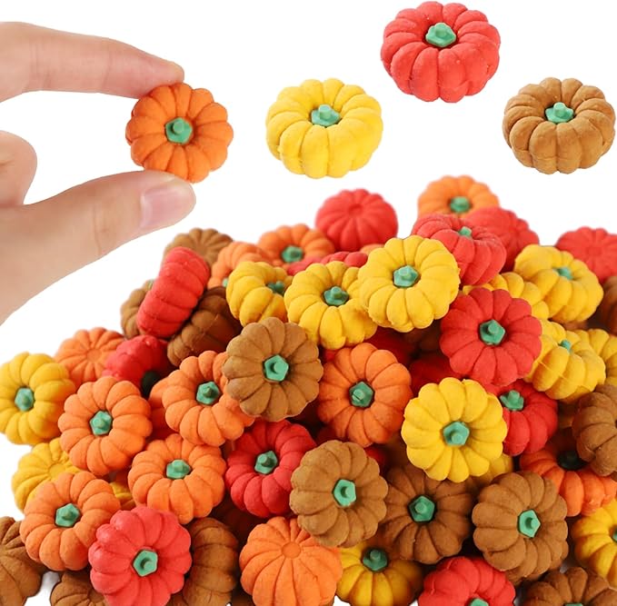 44Pcs 3D Pumpkin Erasers Bulk, Halloween Fall Mini Erasers by OZIO