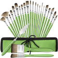 Paint Brushes Set of 25 Pieces Wooden Handles Brushes，Professional Artist Series by Unknown